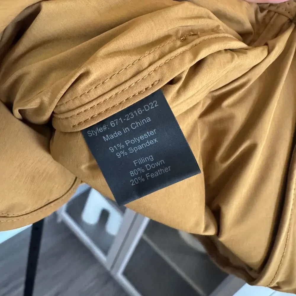 Jenni Kayne Down Pullover Bronze Puffer Jacket S NEW Tan Anorak Half Snap Quilt - Picture 6 of 6